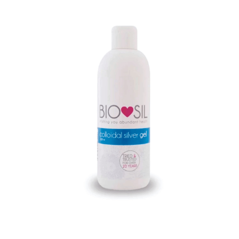 200ml bottle of colloidal silver gel for soothing and healing skin ailments
