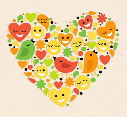 Screenshot 2025 12 13 at 08 08 45 Background with happy characters forming a heart Free Vector